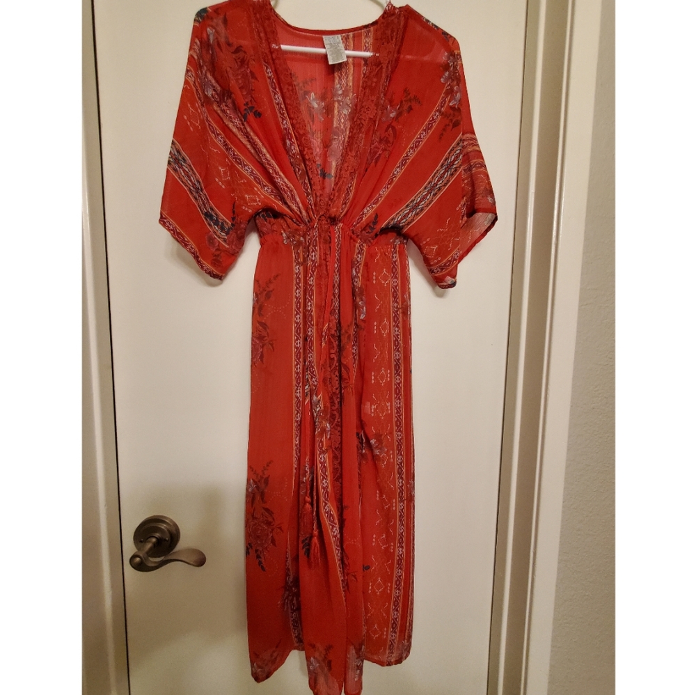 Red Beach Cover Up